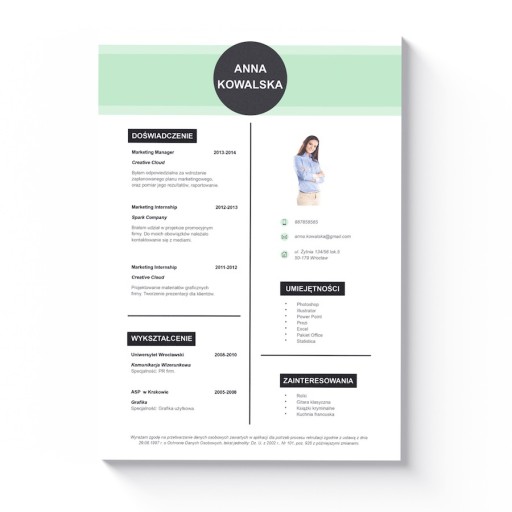 NOWOCZESNY SZABLON CV + LIST MOTYWACYJNY MS WORD