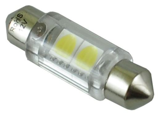 żarówka LED 10x36 mm c5w c10w 2 SMD UHP biała 24v