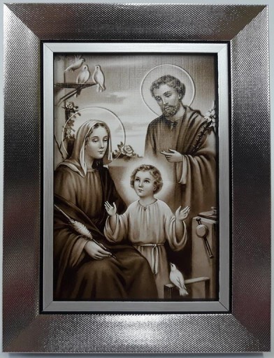 OBRAZ NA ŚCIANĘ 16X21 ŚWIĘTEJ RODZINY JEZUS SEPIA