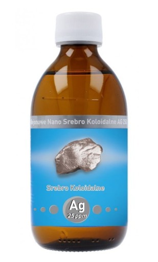 SREBRO KOLOIDALNE NANO 25ppm 300 ml BEZBARWNE