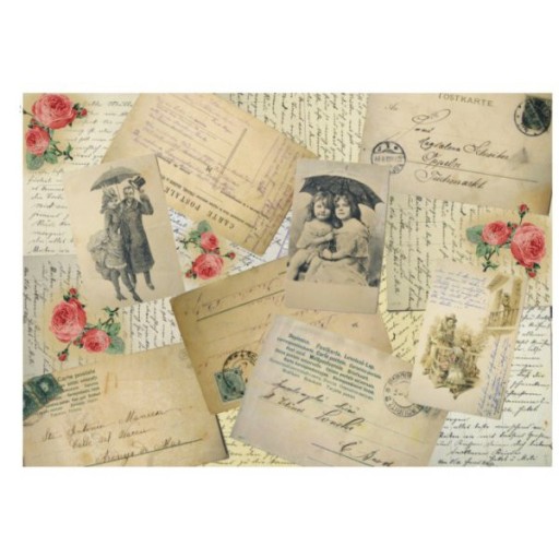 Papier do decoupage KLASYCZNY A4 D0237M -POCZTÓWKI