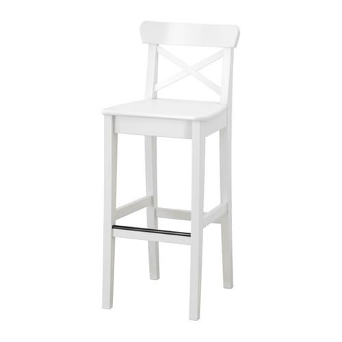 IKEA INGOLF stołek barowy hoker krzesło 74cm BIAŁY