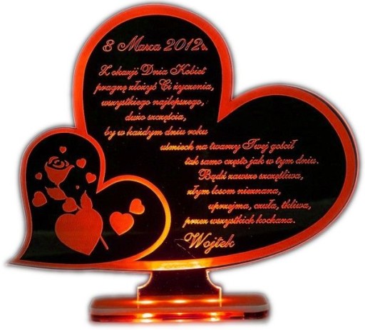 DZIEŃ KOBIET 8 MARCA PODŚWIETLANA STATUETKA LED