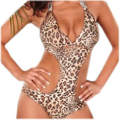 RB63 LEOPARD ELEGANCKIE MONOKINI STROJ KLAMRY S/B