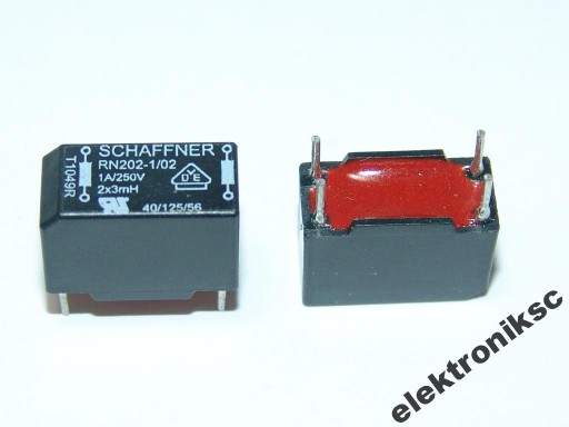 Dławik 2x3mH 1A 250V RN202-1/02 SCHAFFNER