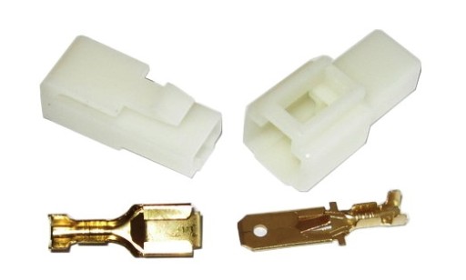 Konektor łącznik pojedynczy 6,3mm męski-żeński zatrzask x2 komplety
