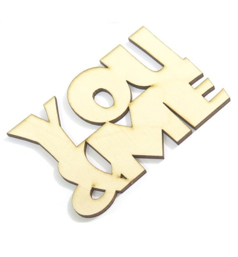 You & Me NAPIS DEKOR ZE SKLEJKI DECOUPAGE OD39