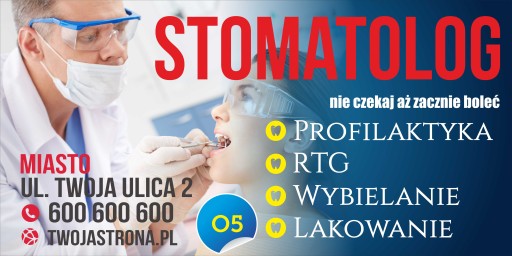 Baner Reklama - Stomatolog Dentysta SZYLD 2,5x1,25