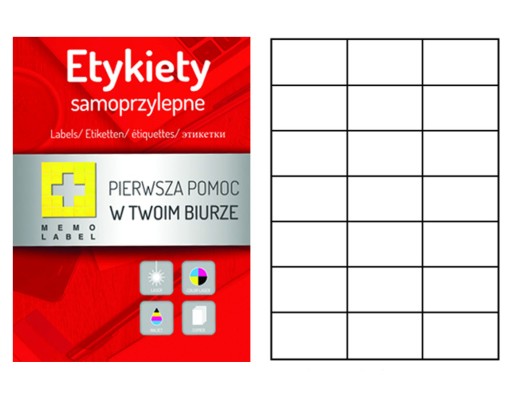 ETYKIETY SAMOPRZYLEPNE A4 70X42,3 100 ARKUSZY MEMO