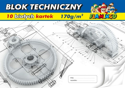 Blok techniczny A4 białe kartki 10 kartek