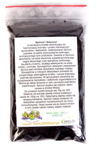 SPIRICOL 50g do usuwania zapachu bimber Granucol