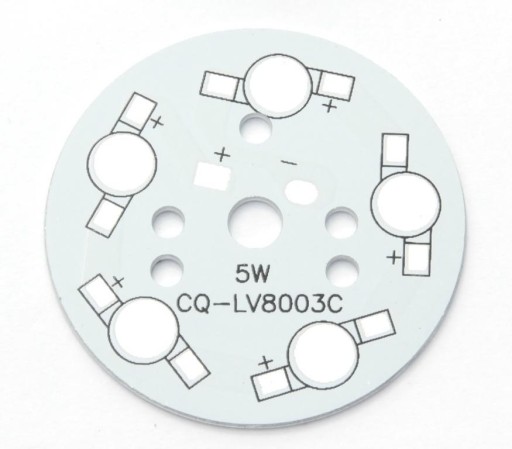 Alu PCB płytka star 5x POWER LED 1W 3W 5W 49mm W