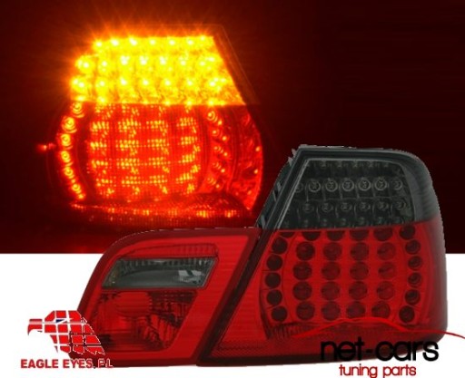 Фары задние bmw 3 e46 led диодная, диодное седан темный cd1 - фото