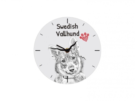 Švédsky Vallhund Stojace hodiny s grafikou, MDF