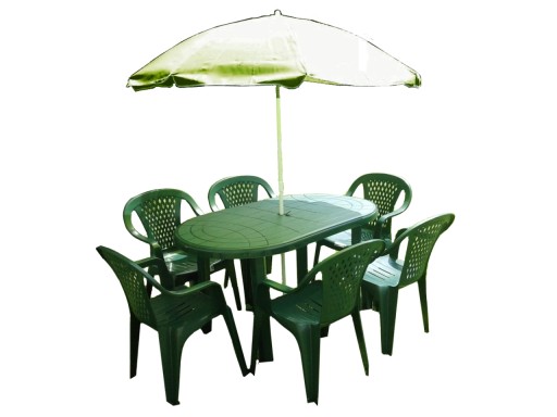 Zestaw Mebli Ogrodowych 6 1 Stol Krzesla Parasol 6395982685 Allegro Pl