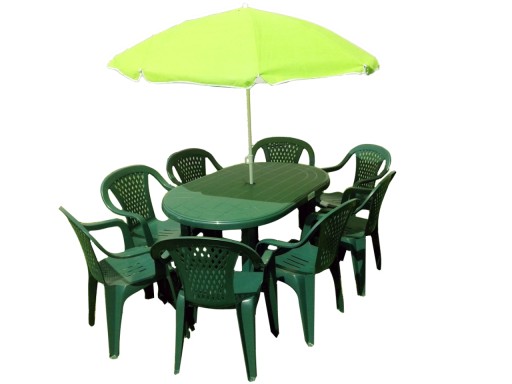 Zestaw Mebli Ogrodowych 8 1 Stol Krzesla Parasol 6404991086 Allegro Pl