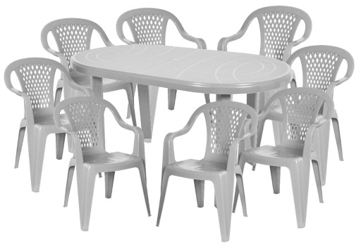 Stol Krzesla Zestaw Mebli Ogrodowych 8 1 Plastik 7413956370 Allegro Pl