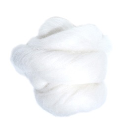 Česaná vlna na plstenie, makramé 50g merino 18,5mic BIELY SNEH