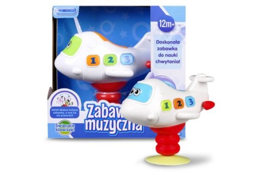 Samolot Interaktywny Zabawka Muzyczna Przyssawka B Samolot Interaktywny Zabawka Muzyczna Przyssawka B