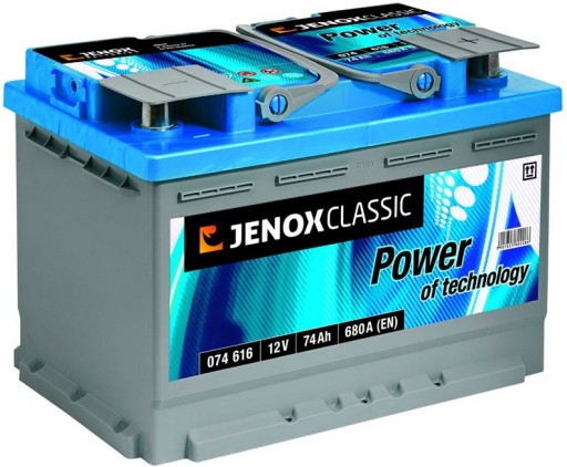 Акумулятор JENOX CLASSIC 74Ah 680A 074616 DOJ + WYM