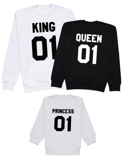 Bluzy Dla Rodziny Z Nadrukiem King Queen Princess 7051111058 Allegro Pl