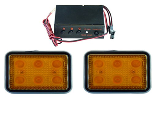 12v 24v - 2 x мощный светодиодный светильник 10x8 см мигающий 12 в 24 в Янтарный