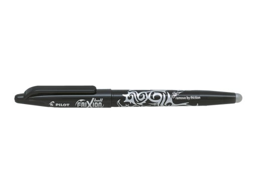 Vymazateľné pero Pilot Frixion 0,7 mm čierne s prackou