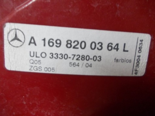 light rear part rear left MERCEDES MB A KLASA W169