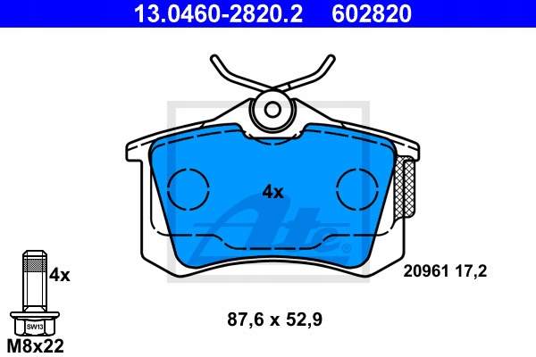 DISQUES SABOTS DE FREIN ATE ARRIÈRE - VW NOUVEAU BEETLE 256MM photo 3 - milautoparts-fr.ukrlive.com