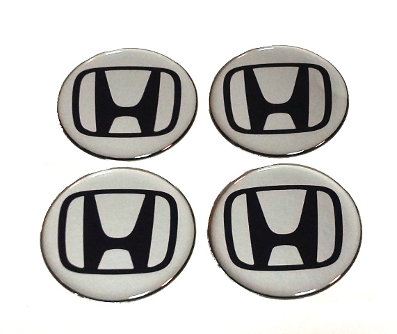 STICKERS ON WHEEL COVERS DISCS HONDA 56 MM SILVER photo 1 - milautoparts-fr.ukrlive.com