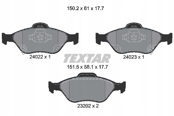 SABOTS DE FREIN TEXTAR AVANT - TOYOTA YARIS II, 3 258MM photo 2 - milautoparts-fr.ukrlive.com