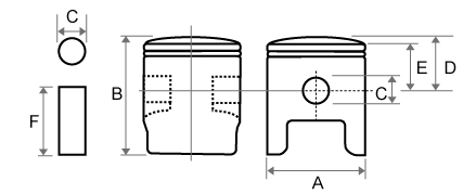 PISTON AM6 50,75 YAMAHA DT TZR RIEJU RR RS1 SMX MRX XP6 XPS APRILIA RS RX photo 2 - milautoparts.fr