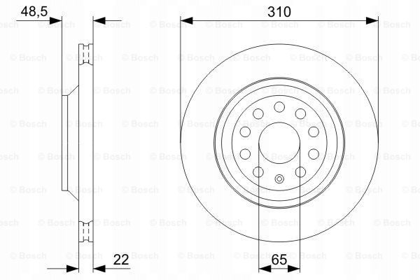 DISQUES SABOTS DE FREIN BOSCH ARRIÈRE - VW PASSAT B6 310MM photo 2 - milautoparts-fr.ukrlive.com