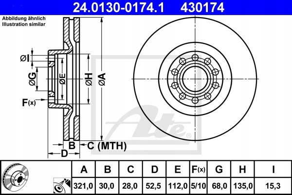 DISQUES SABOTS DE FREIN ATE AVANT - AUDI A6 C5 4.2 S6 photo 2 - milautoparts-fr.ukrlive.com