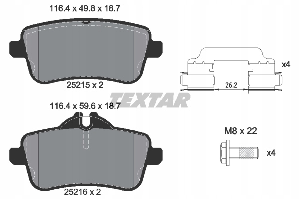 SABOTS DE FREIN TEXTAR ARRIÈRE - MERCEDES GLA X156 45 AMG photo 2 - milautoparts-fr.ukrlive.com