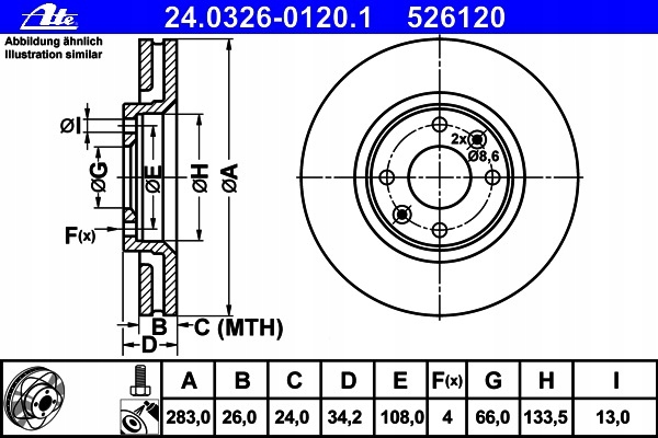 ATE PD DISQUES AVANT PEUGEOT 308 CC 1007 3008 5008 photo 2 - milautoparts-fr.ukrlive.com