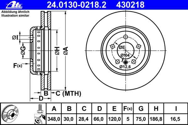 ATE DISQUES AVANT BMW 5 F10 F11 348X30MM photo 3 - milautoparts-fr.ukrlive.com