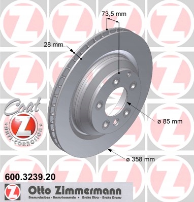 ZIMMERMANN DISCS REAR CAYENNE 02-10 358MM KRAKOW photo 2 - milautoparts-fr.ukrlive.com