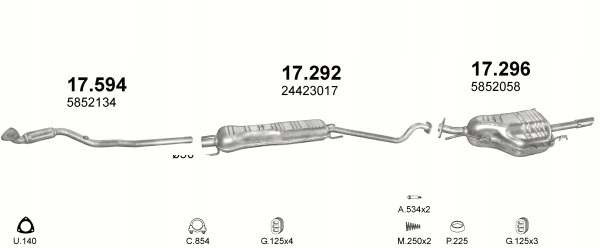 SILENCER END OPEL ASTRA II PETROL SEDAN photo 2 - milautoparts-fr.ukrlive.com