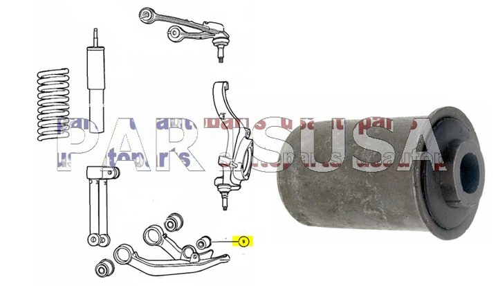 BUSHING RUBBER SWINGARM BOTTOM SIDE JEEP CHEROKEE 02-07 KJ photo 2 - milautoparts-fr.ukrlive.com