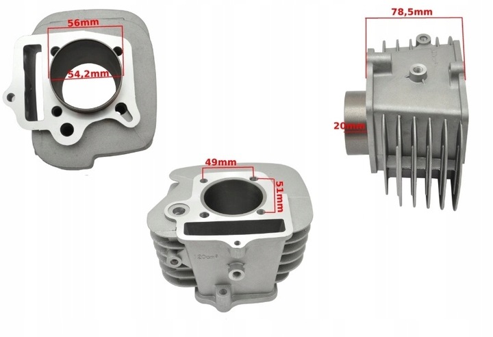 CYLINDRE 125 ALUMINIUM MOTEUR 139FMB ROMET KING photo 3 - milautoparts-fr.ukrlive.com