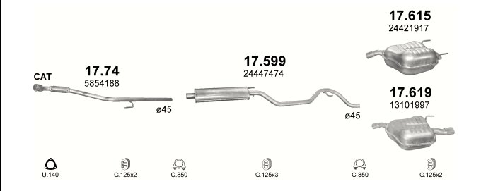 POT D'ÉCHAPEMENT CENTRAL OPEL VECTRA C 17.599 photo 3 - milautoparts-fr.ukrlive.com