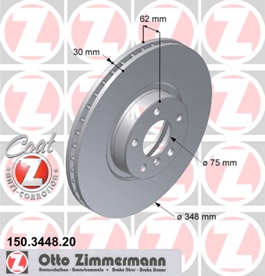 ZIMMERMANN DISCS FRONT BMW X5 E70 F15 X6 E71 348M photo 2 - milautoparts-fr.ukrlive.com