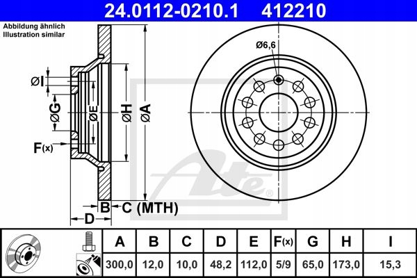 ATE DISQUES ARRIÈRE SKODA SUPERB 3 300X12MM CRACOVIE photo 2 - milautoparts-fr.ukrlive.com