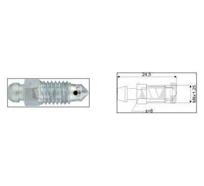 AIR-SEPARATING TANK L-24.5MM M8X1.25 KLUCZ-8MM 0100 WP photo 10 - milautoparts-fr.ukrlive.com