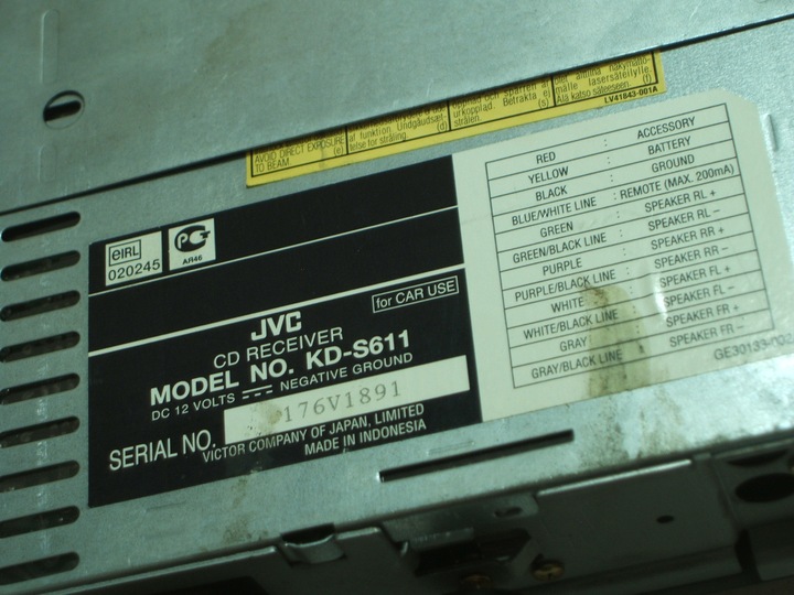 фото №2, Радіо автомобільні cd jvc kd-s611 радіопрогравач