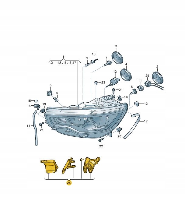 фото №2, Набор ремонтный фара ушки audi a6 c7 правые