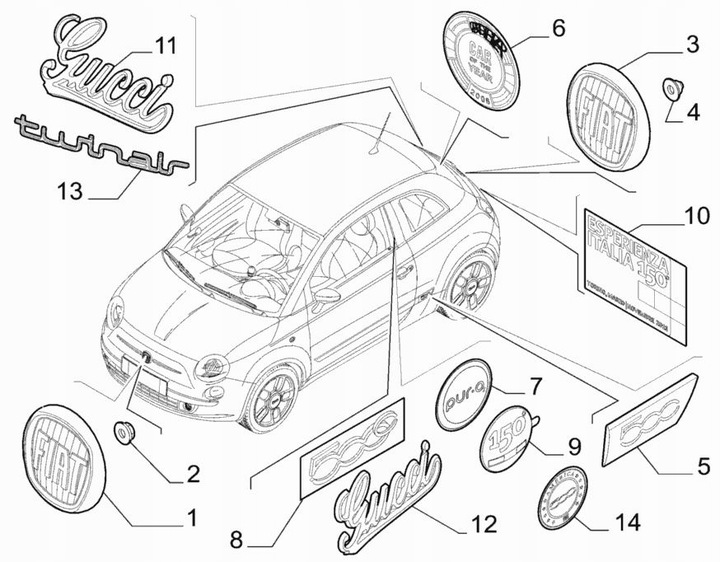 фото №6, Планка бокова декоративна крила заднього fiat 500