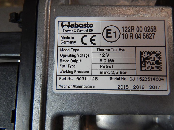 фото №7, Vw touran 5t дополнительный обогреватель вебасто kpl 5qa815005b