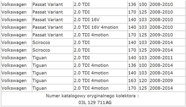 фото №7, Коллектор всасывающий 2.0 tdi common rail 03l129711ag audi seat skoda volkswagen